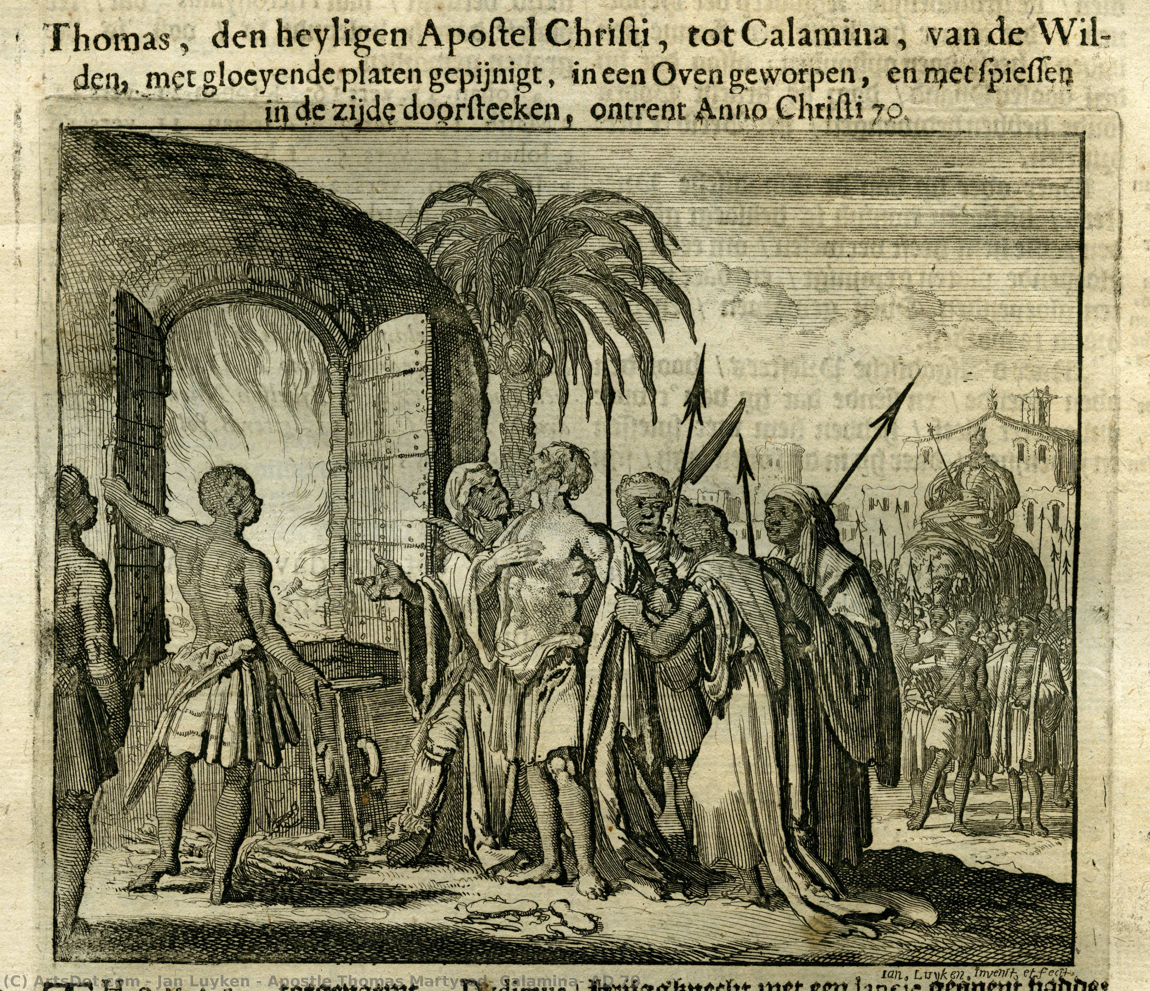 Apostle Thomas Martyred, Calamina, Ad 70 — Jan Luyken
