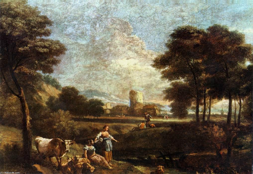 Landscape With Shepherds And Fishermen — Giuseppe Zais