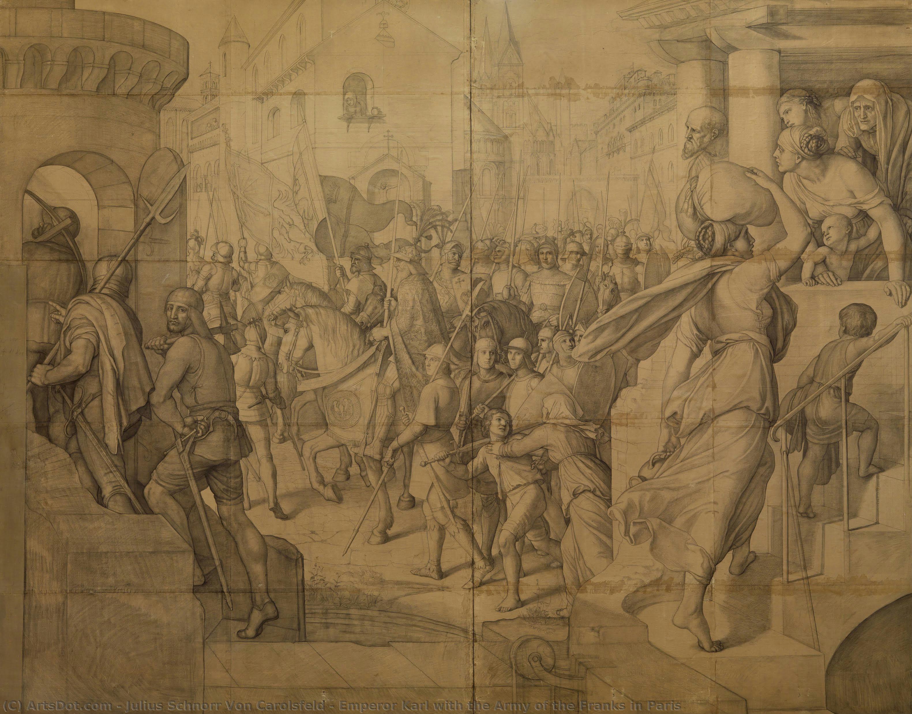 Emperor Karl With The Army Of The Franks In Paris — Julius Schnorr Von Carolsfeld