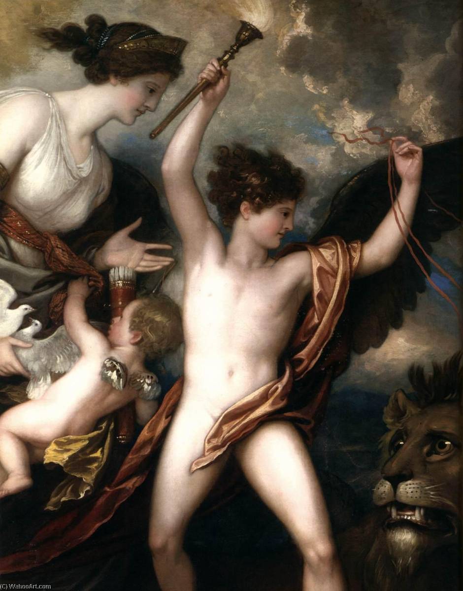 Omnia Vincit Amor Or The Power Of Love In The Three Elements (detail) — Benjamin West