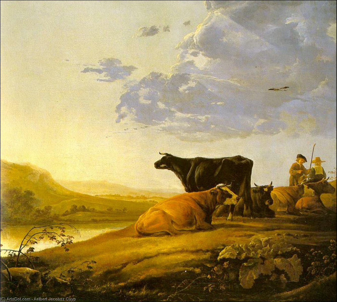 Young Herdsman With Cows — Аэлберт Якобсз Кёйп