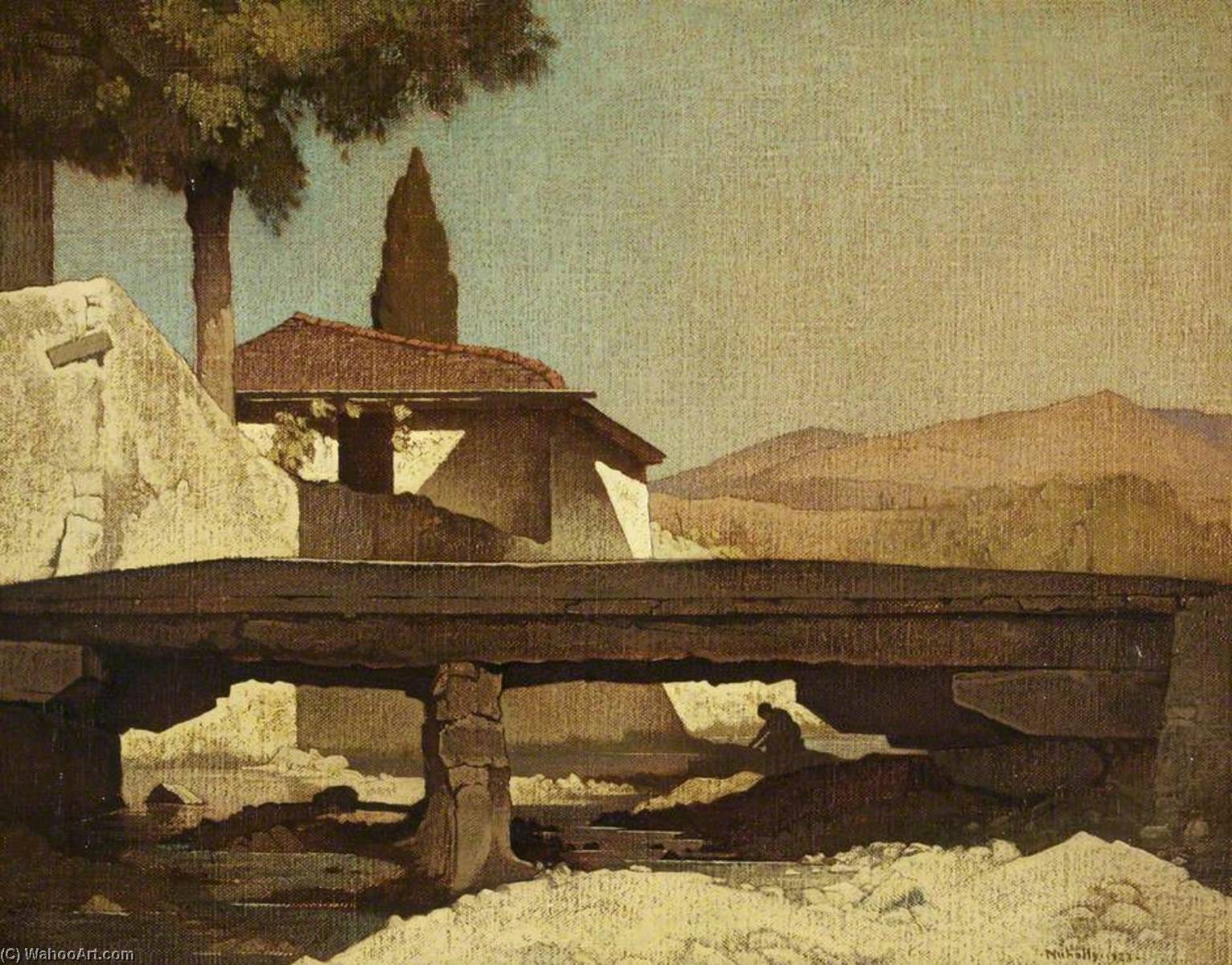 Washing In A Stream At Gouda — Bertram Nicholls