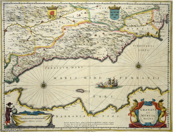 Granada And Murcia , Map — Hendrik Hondius