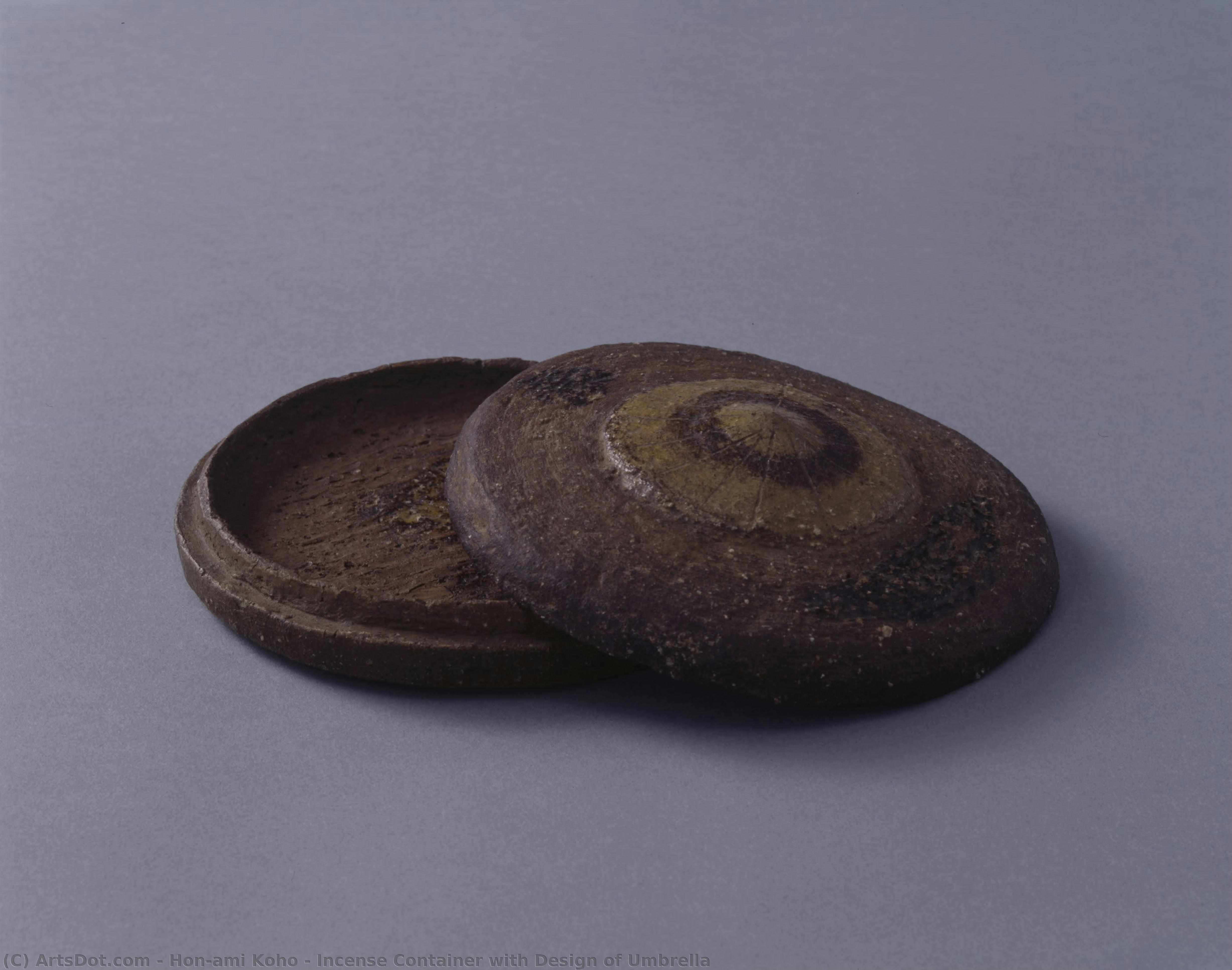 Incense Container With Design Of Umbrella — Hon'ami Koho