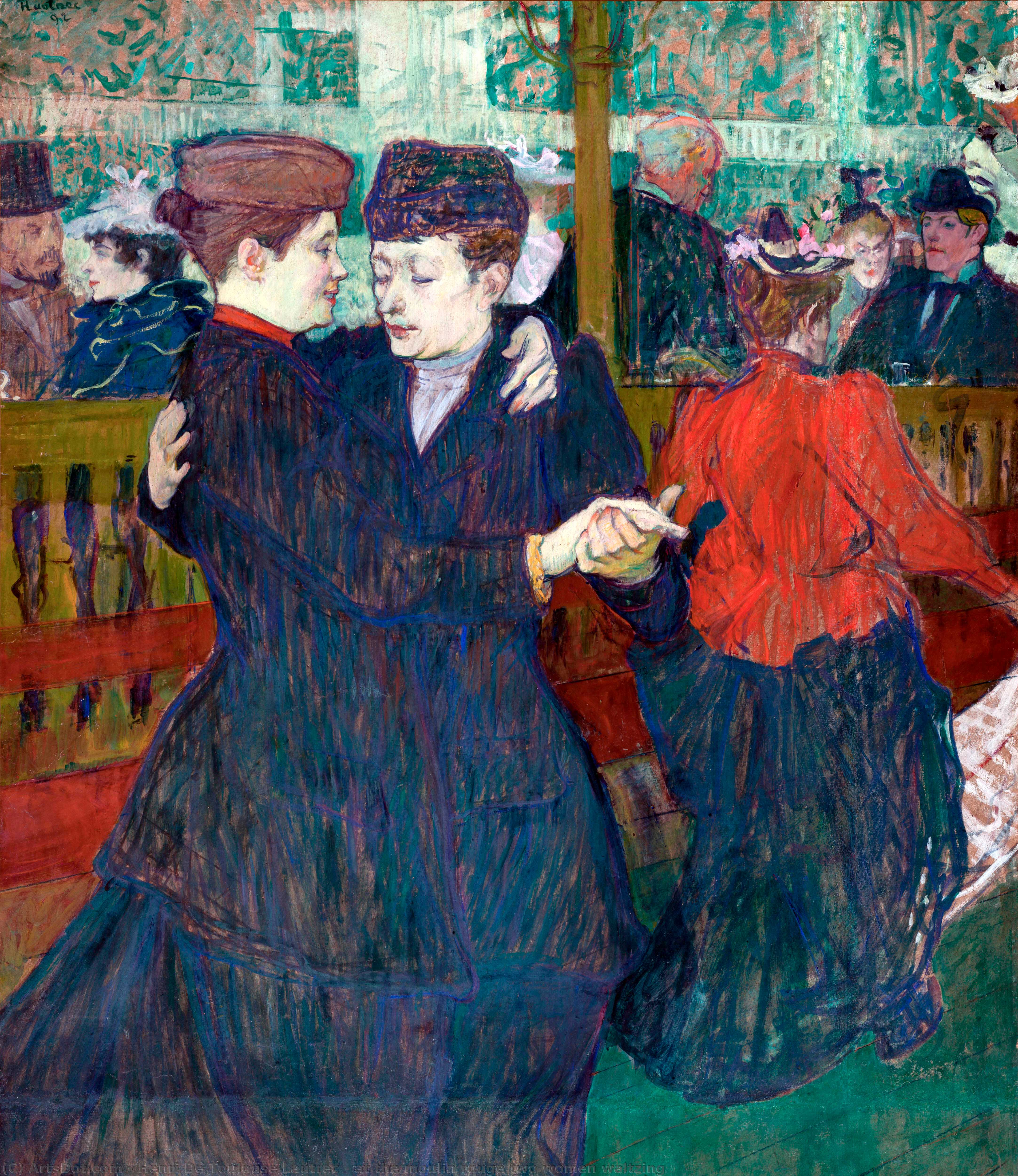 Im Moulin Rouge: Zwei Frauen Beim Walzer — Comte Henri Marie Raymond De Toulouse-lautrec-monfa