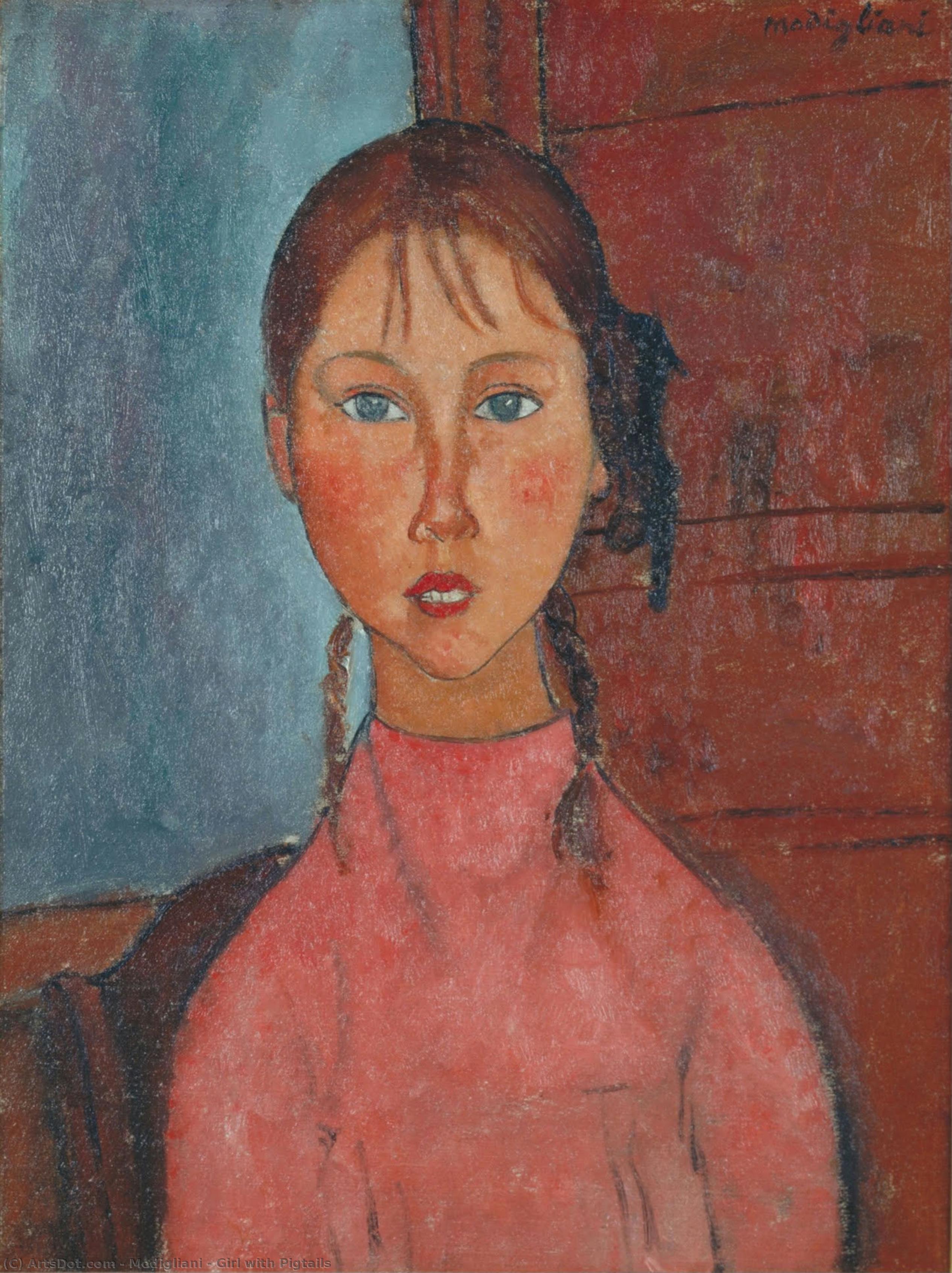 Girl With Pigtails — Amedeo Clemente Modigliani