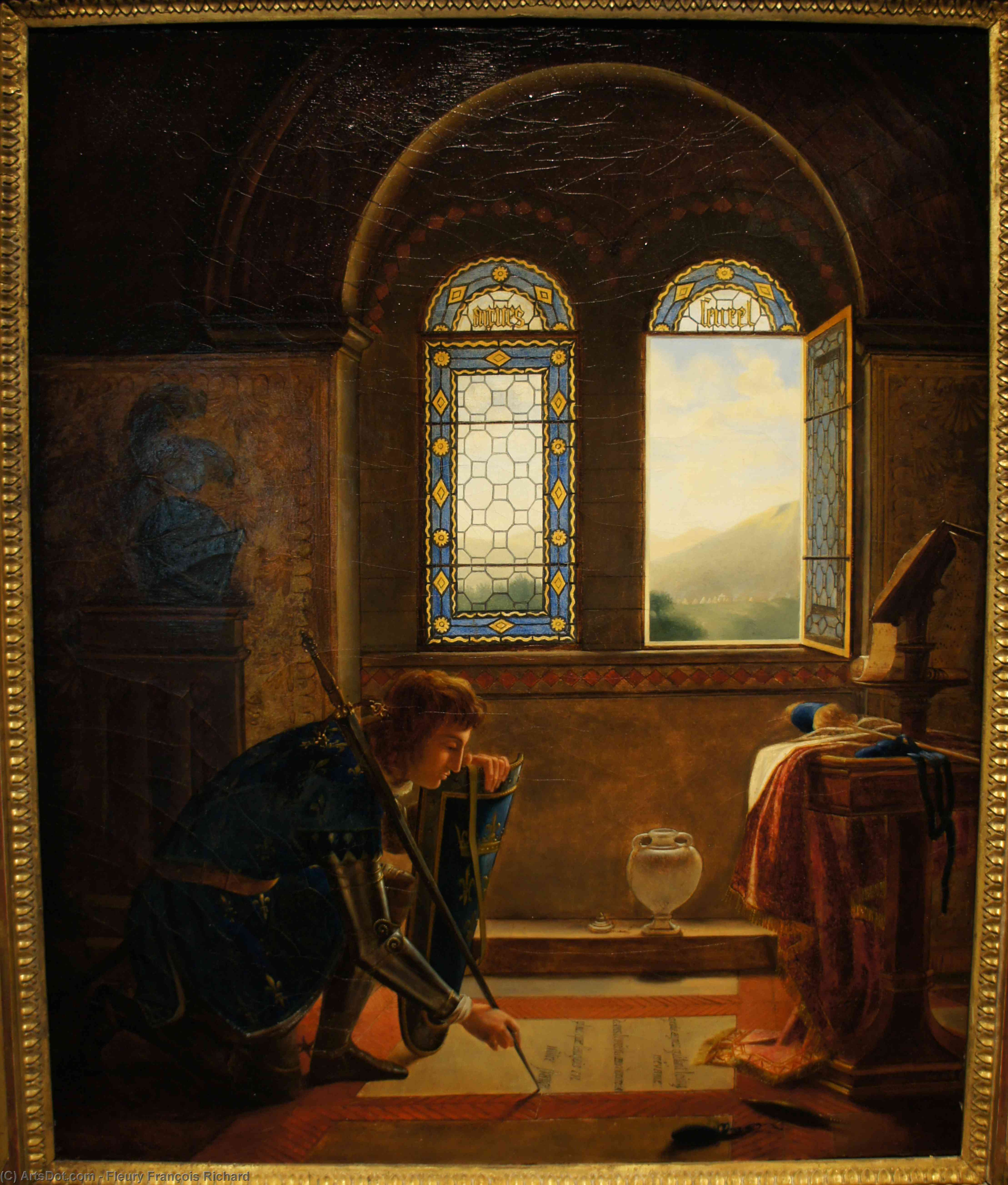 Charles Vii Writing Farewell To Agnes Sorel — Fleury François Richard