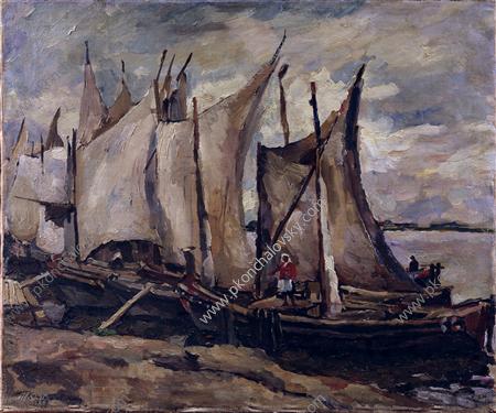 Fishing Boats. Drying The Sails. — Pyotr Konchalovsky