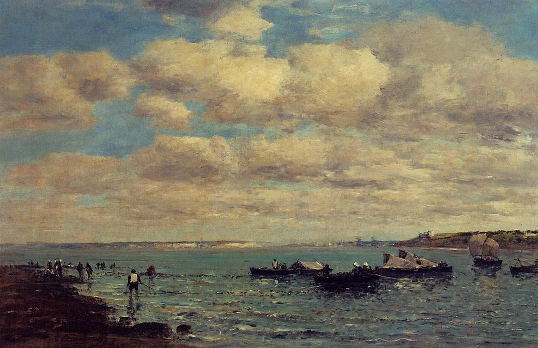 Camaret, Fishermen And Boats — Eugène Louis Boudin