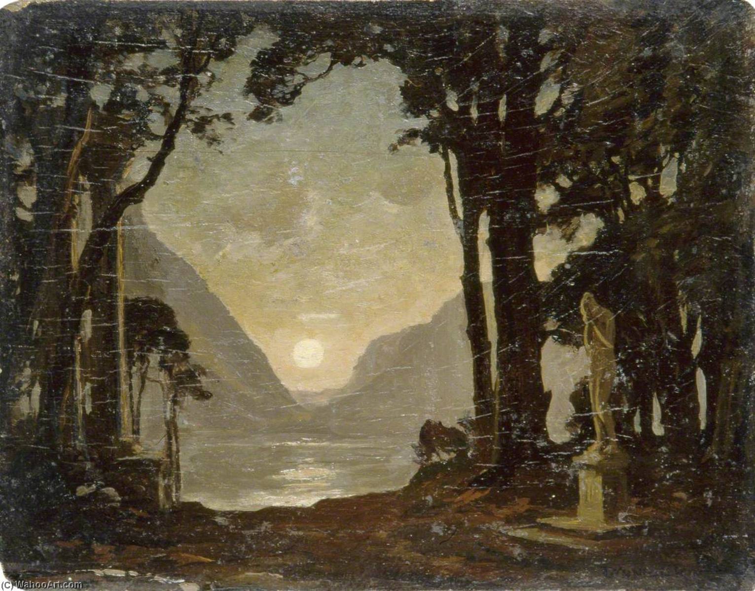 Moonlight On A Lake With Statues — Gunning King