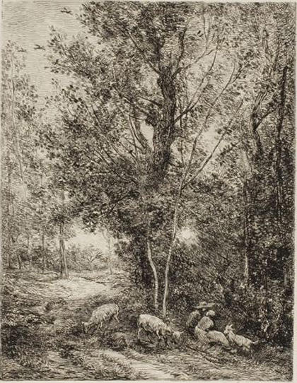 The Shepherd And The Shepherdess — Charles-françois Daubigny