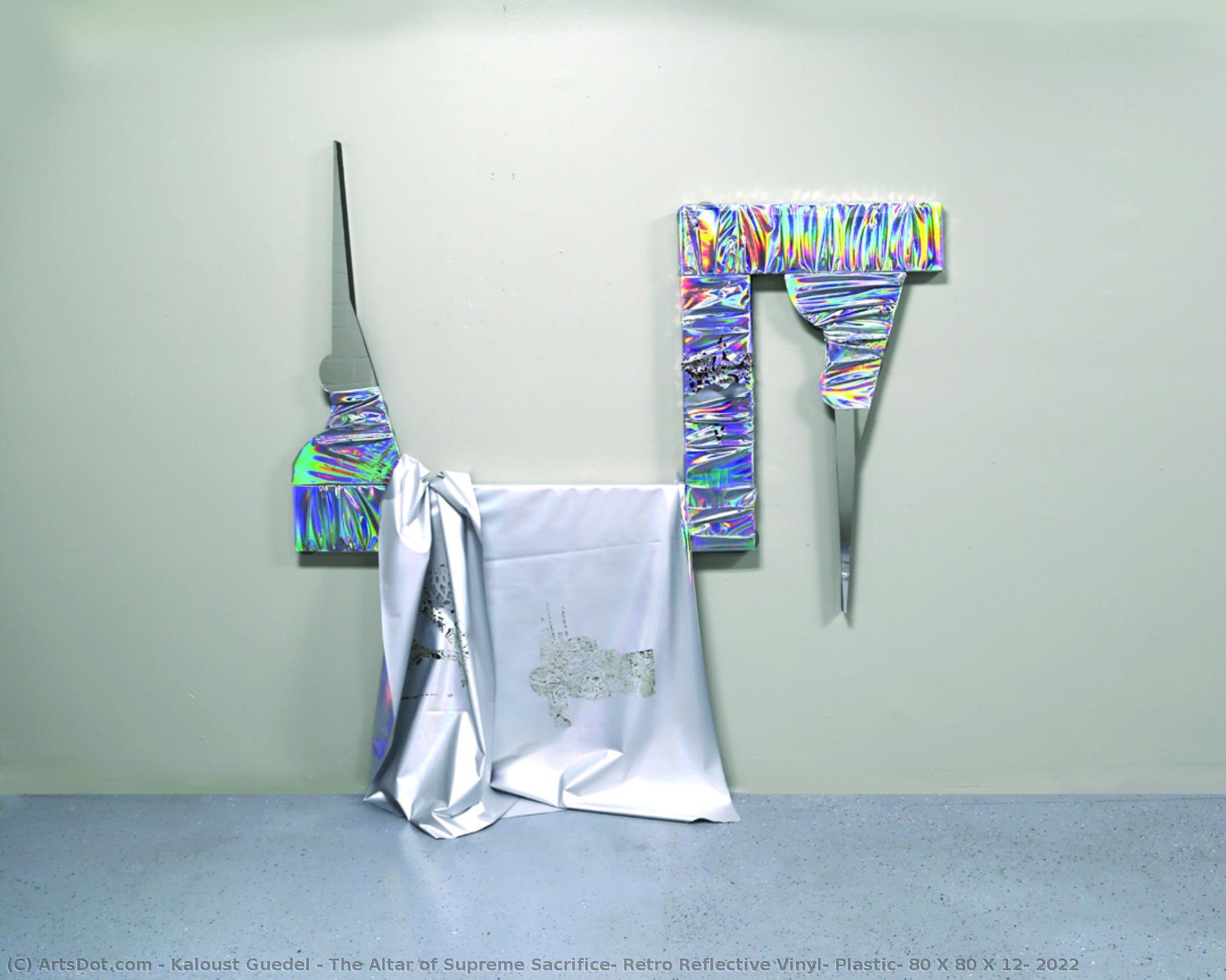The Altar Of Supreme Sacrifice, Retro Reflective Vinyl, Plastic, 80 X 80 X 12, 2022 — Kaloust Guedel