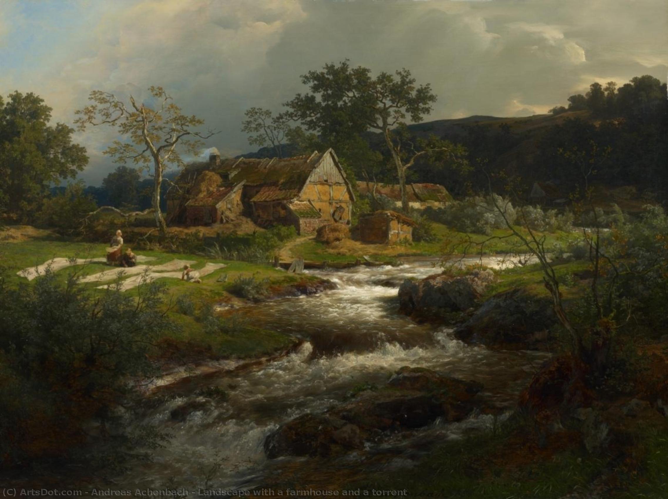 Landscape With A Farmhouse And A Torrent — Андреас Ахенбах