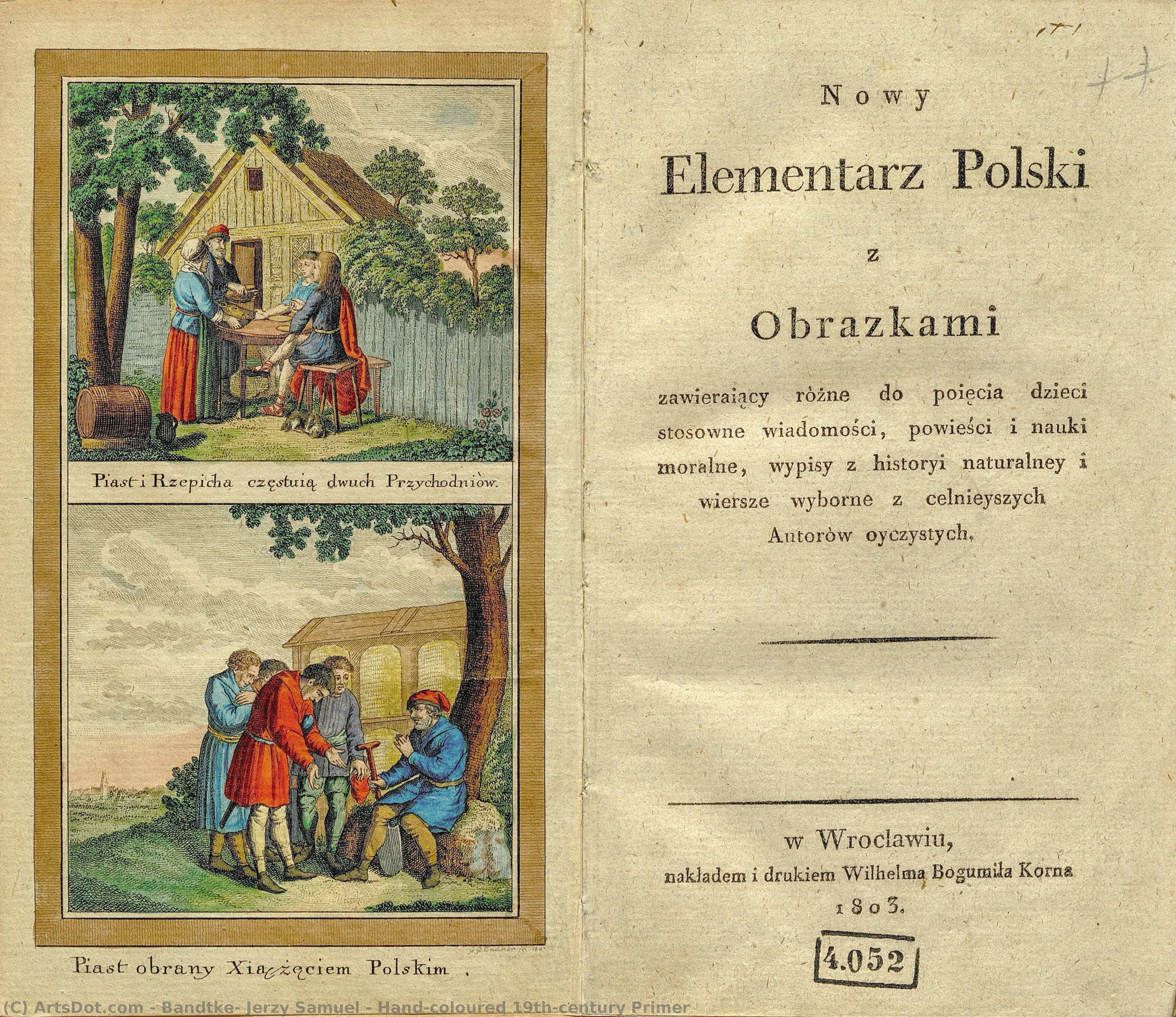 Hand-coloured 19th-century Primer — Bandtke, Jerzy Samuel