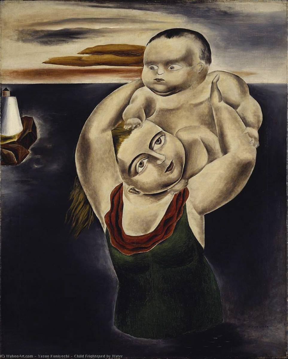 Child Frightened By Water — Yasuo Kuniyoshi