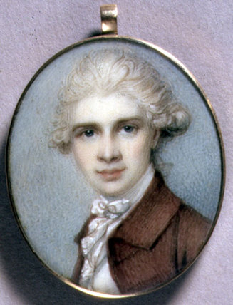 Portrait Miniature Of A Young Man In A Brown Coat — Richard Cosway
