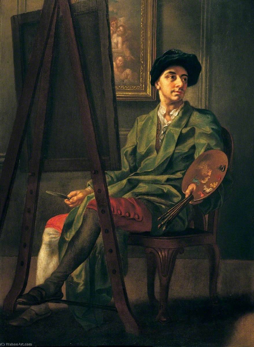 Portrait Of The Artist At His Easel — Francis Hayman