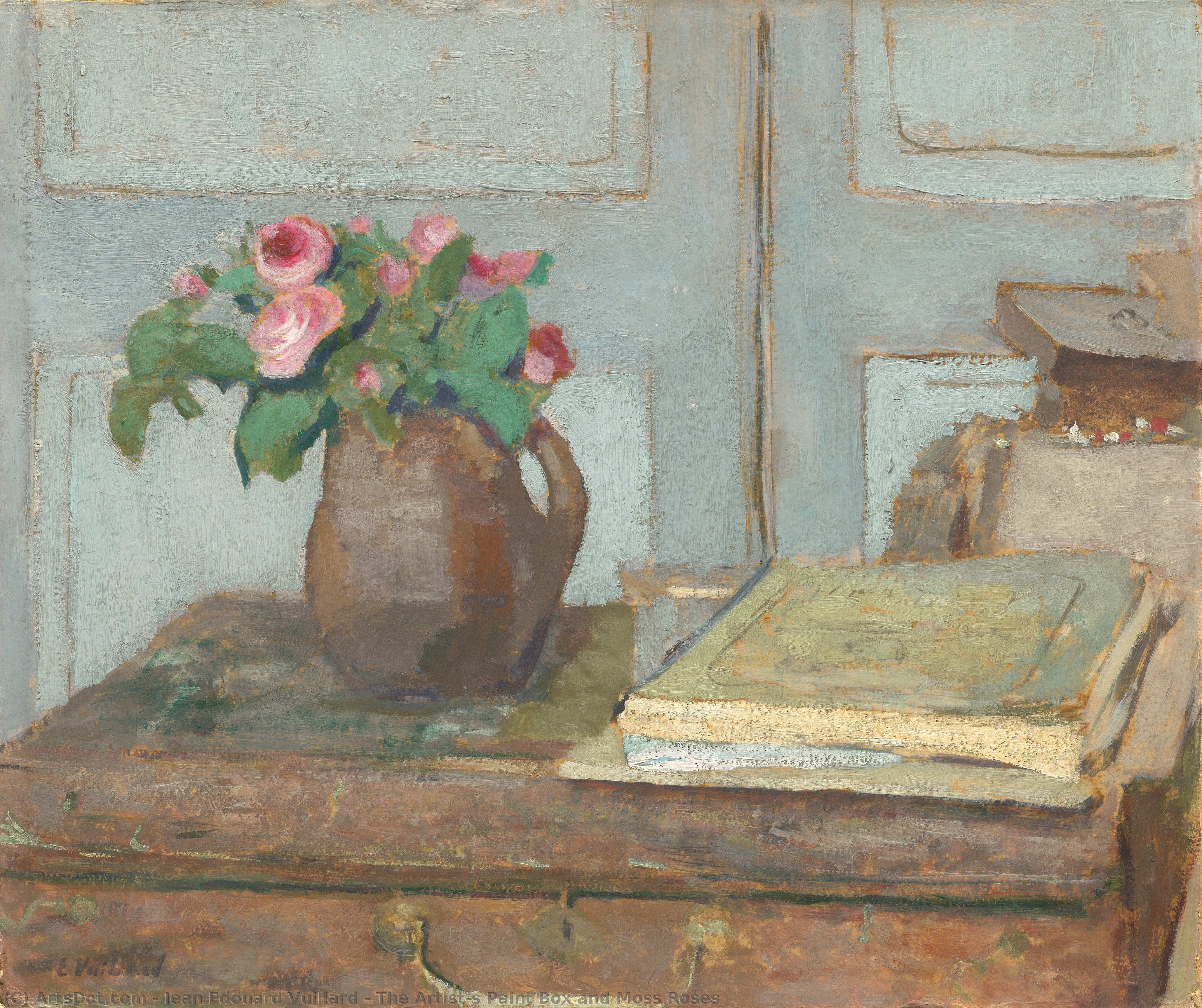The Artist's Paint Box And Moss Roses — Jean-édouard Vuillard