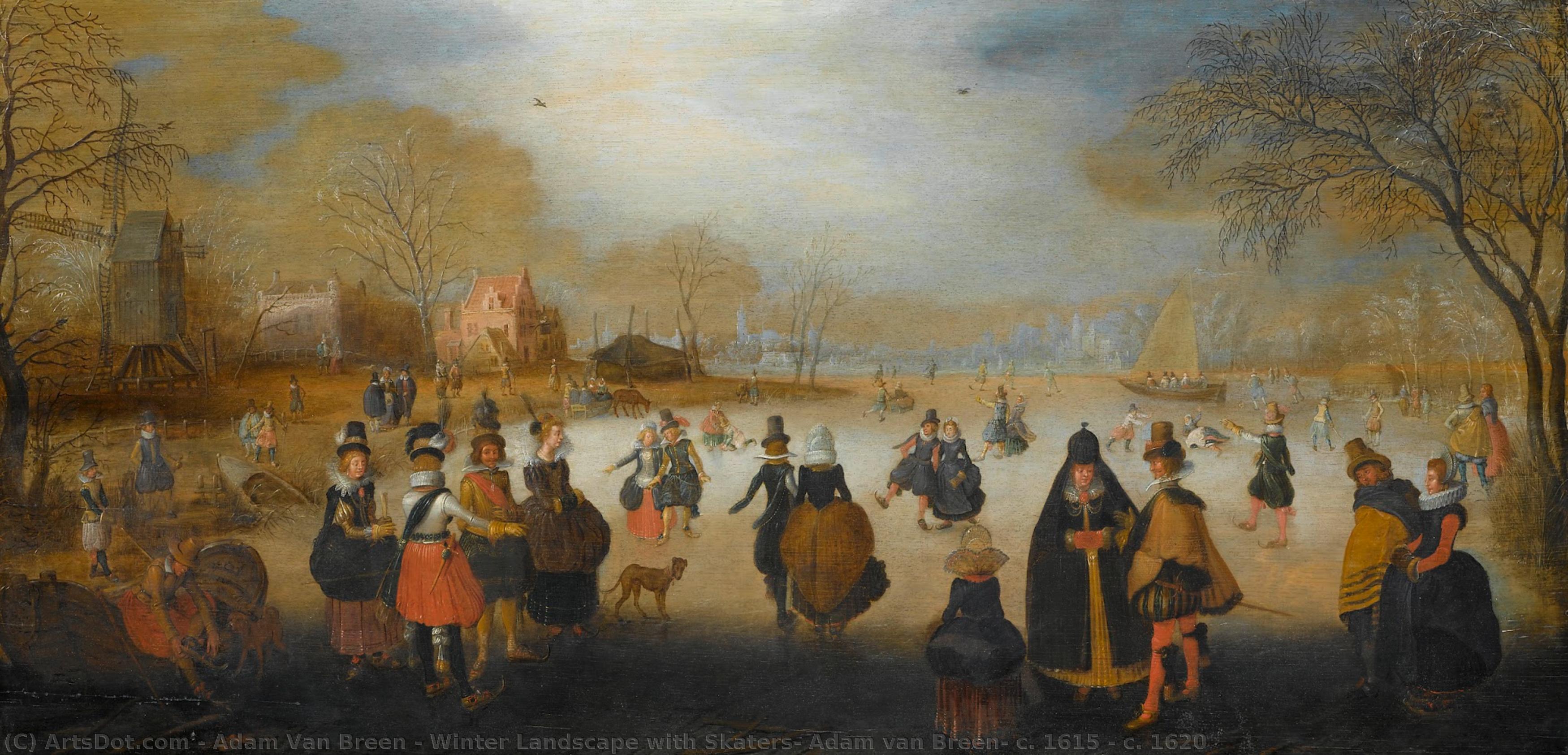 Winter Landscape With Skaters, Adam Van Breen, C. 1615 - C. 1620 — Adam Van Breen