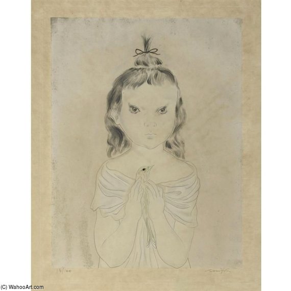 Petite Fille A L'oiseau — Léonard Tsuguharu Foujita