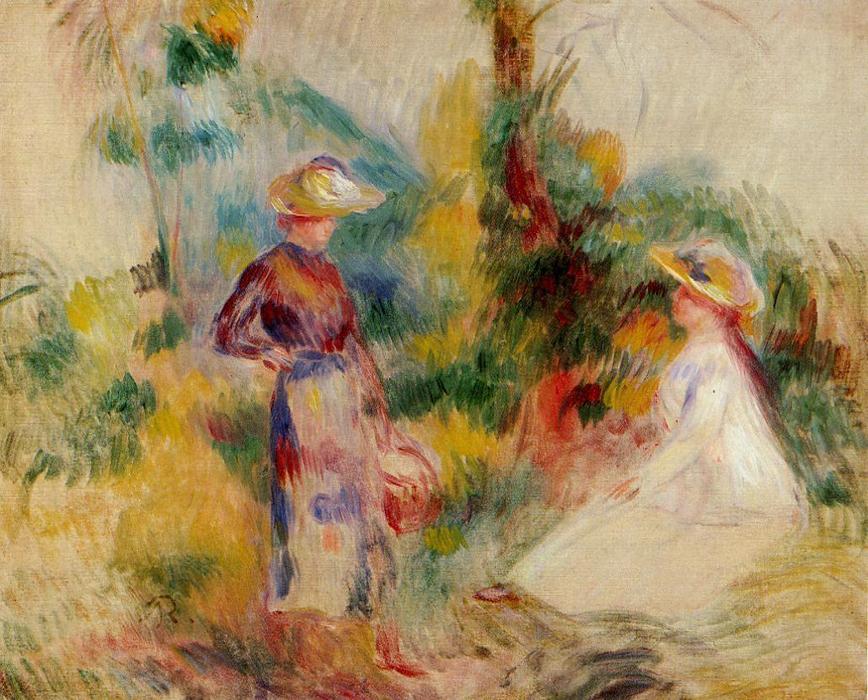 Zwei Frauen Im Garten — Pierre-auguste Renoir