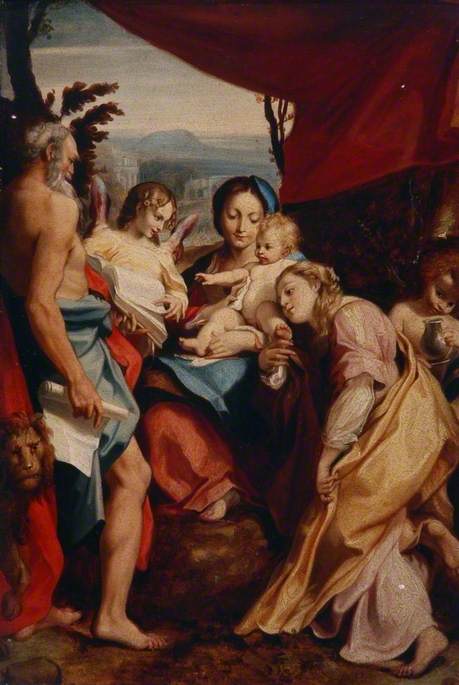 Madonna And Child With Saint Jerome (copy After Bartolomé Esteban Murillo) — Clement Burlison
