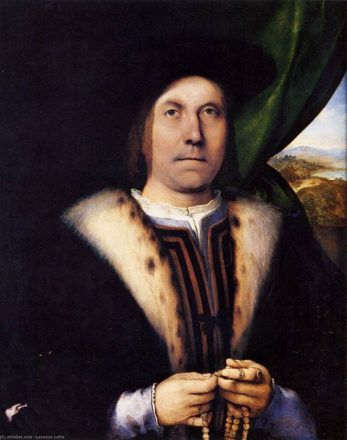 Portrait Of A Gentleman With A Rosary — Lorenzo Lotto