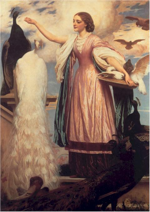 A Girl Feeding Peacocks — Sir Frederic Lord Leighton