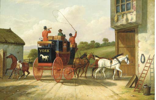 The York And Doncaster Coach Halting At An Inn — Samuel Henry Gordon Alken