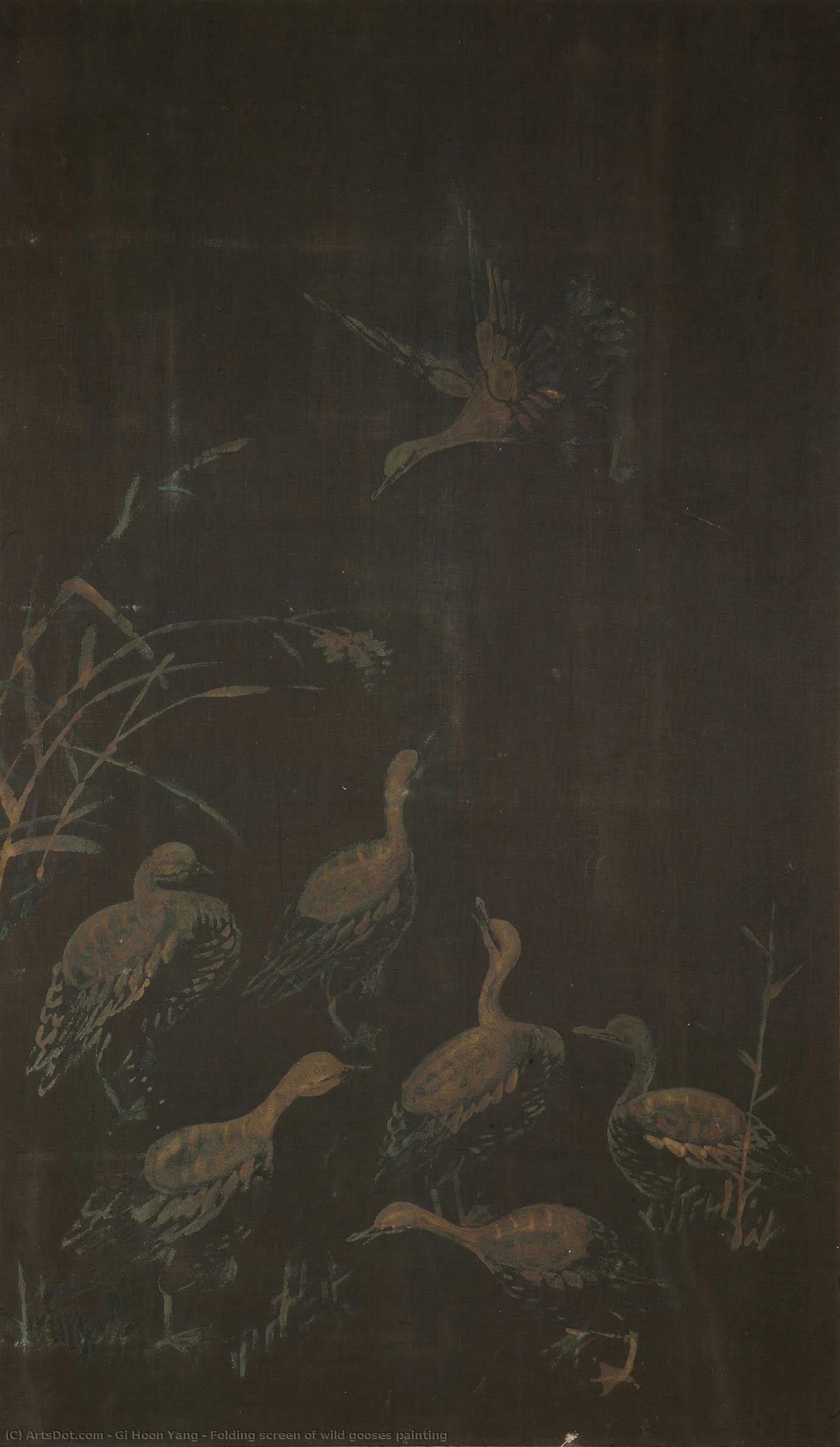 Folding Screen Of Wild Gooses Painting — Gi Hoon Yang