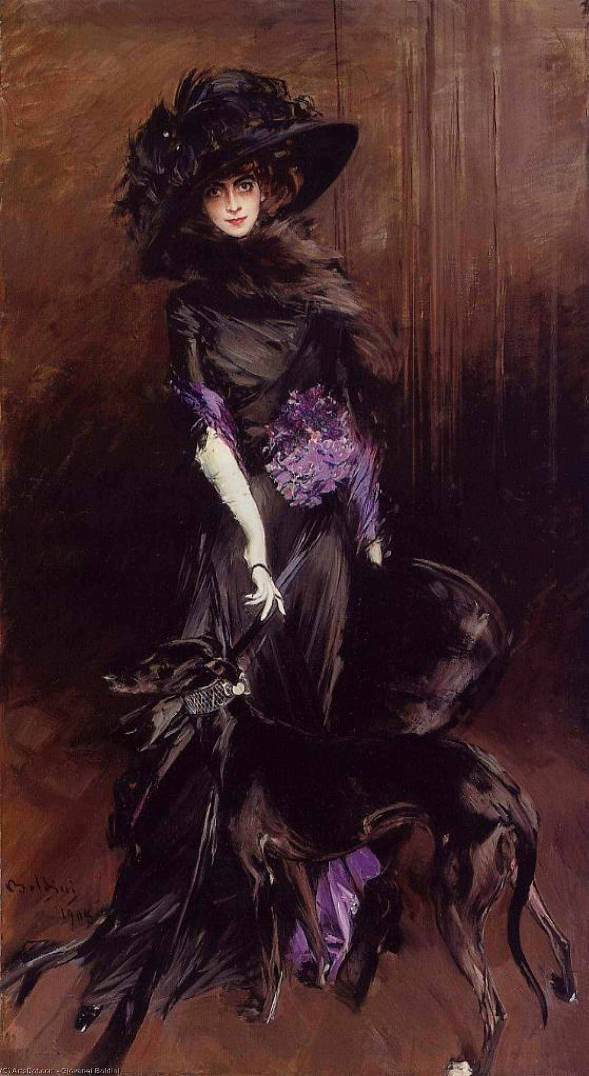 Portrait Of The Marchesa Luisa Casati, With A Greyhound — Giovanni Boldini