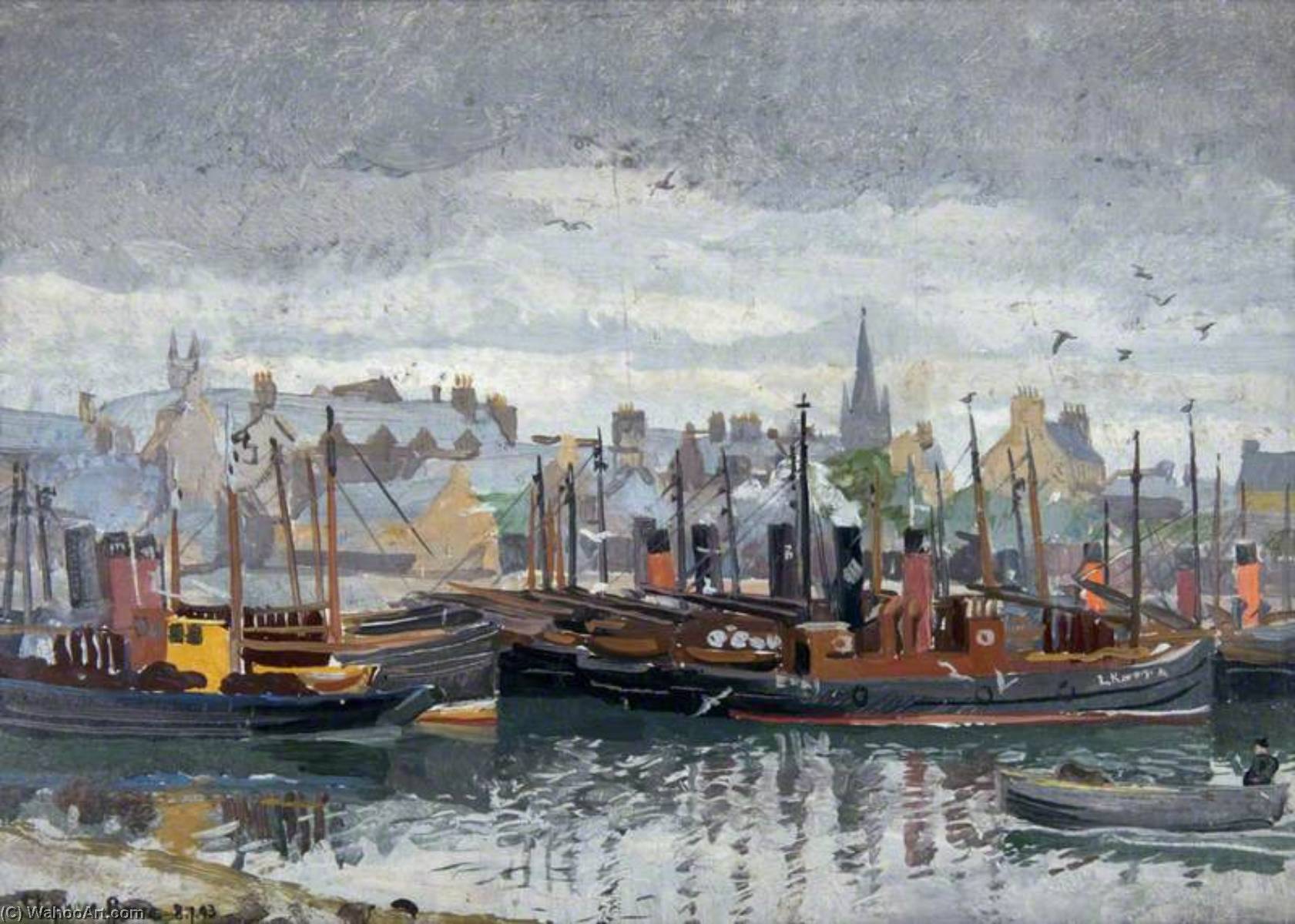 Stornoway, Drifters In Harbour, Saturday Afternoon — Stephen Bone