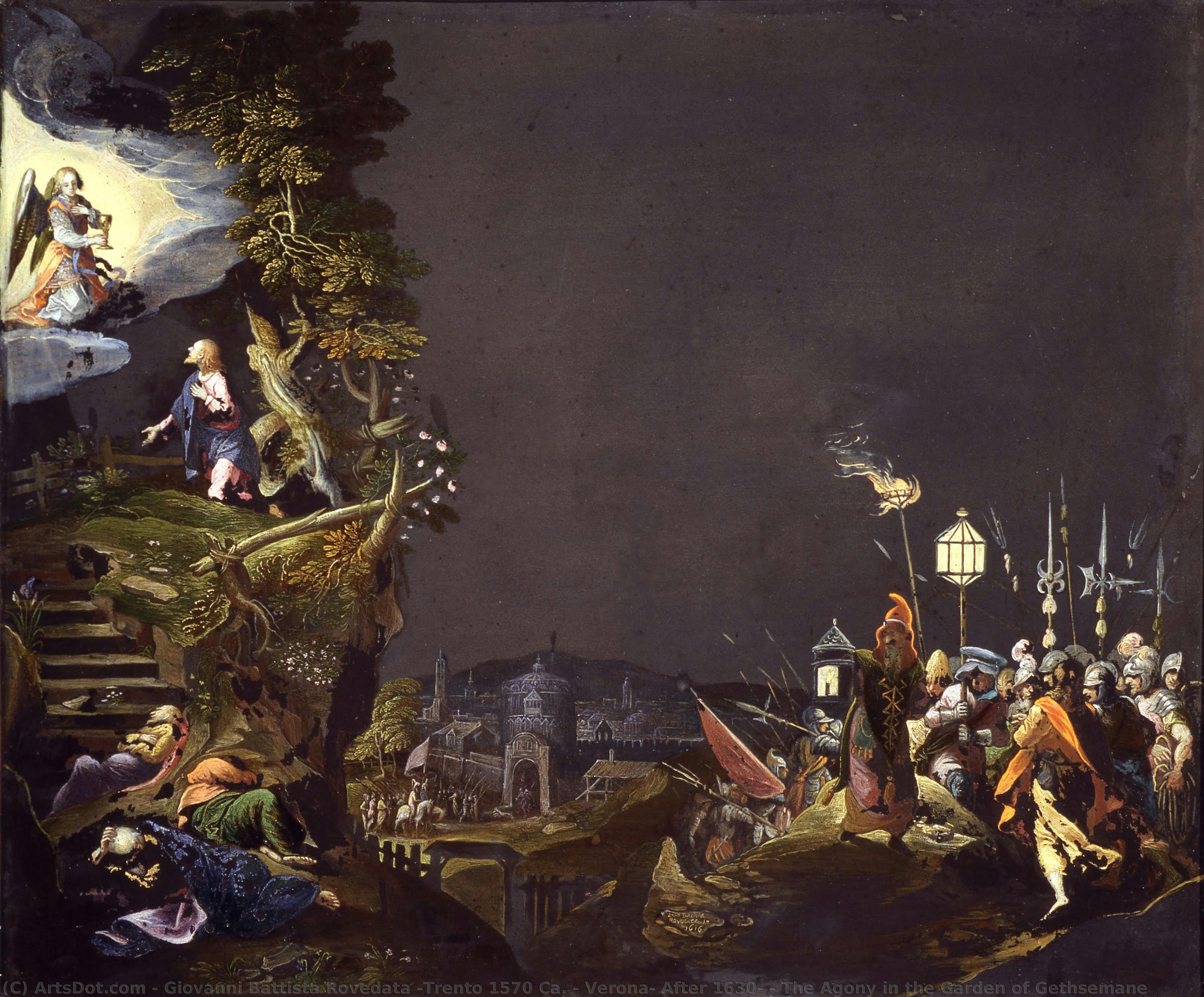 The Agony In The Garden Of Gethsemane — Giovanni Battista Rovedata (trento 1570 Ca. - Verona, After 1630)