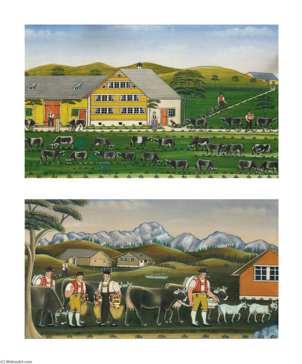 Bauernhof, 1895 Sennen Beim Schellenschötten , 1903 — Johannes Zülle