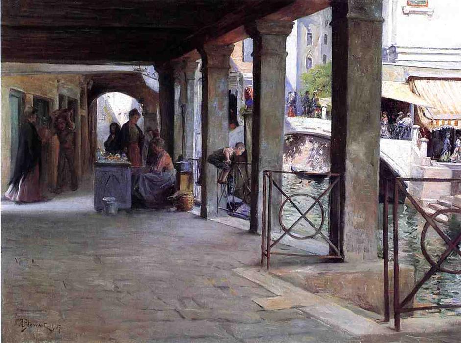 Venetian Market Scene — Julius Leblanc Stewart