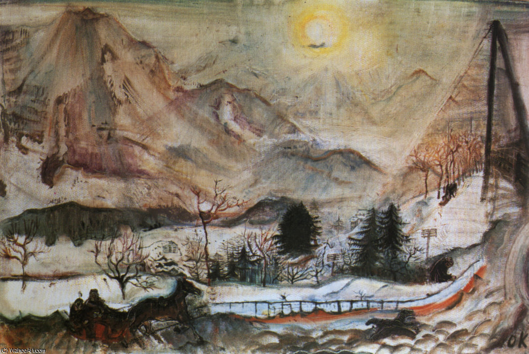 Les Dents Du Midi, Huile Sur Toile, — Oskar Kokoschka