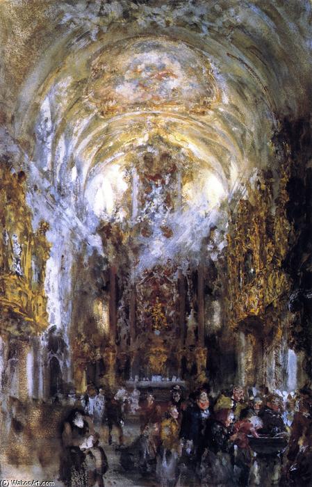 View Of The Collegiate Church 'unser Lieben Frau Zur Alten Kapelle' In Regensburg — Adolph Von Menzel
