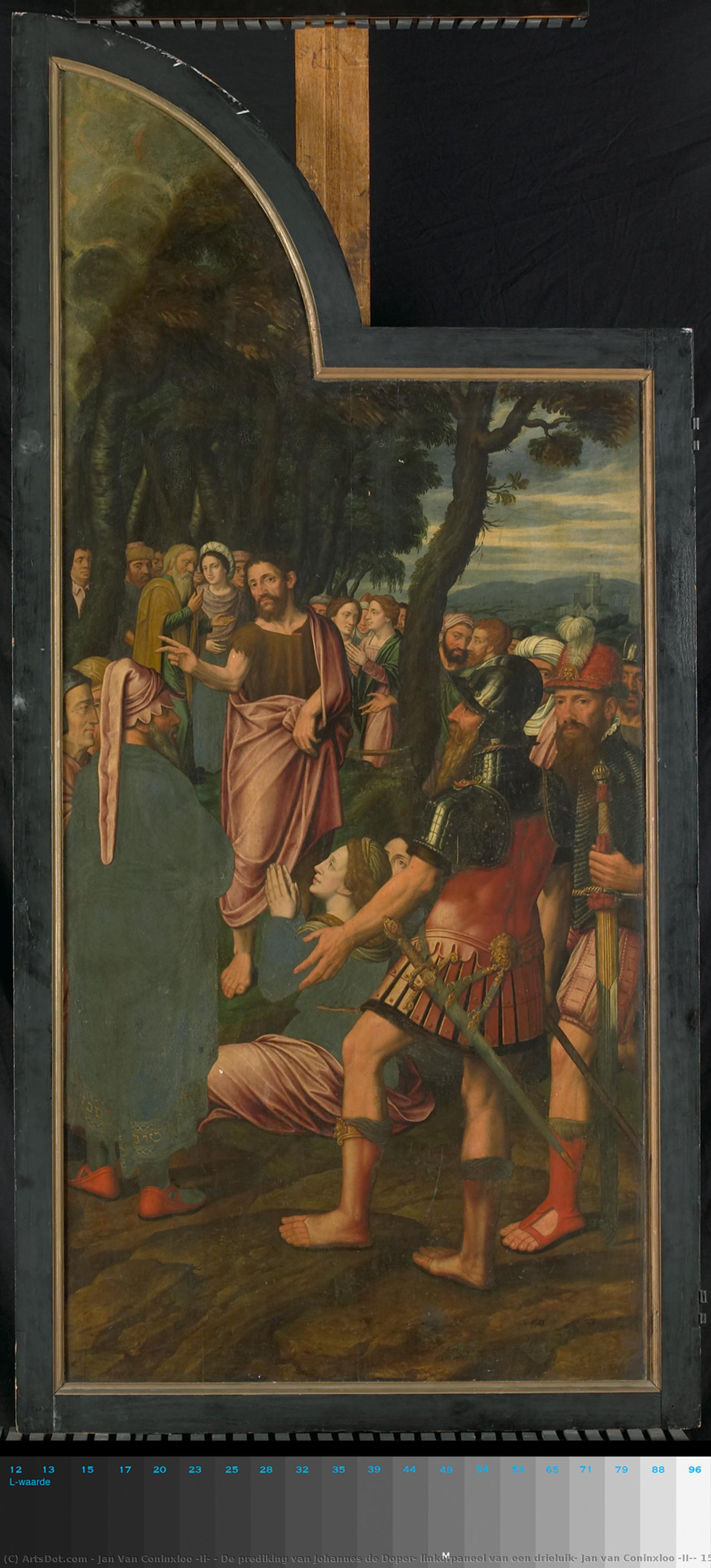 De Prediking Van Johannes De Doper, Linkerpaneel Van Een Drieluik, Jan Van Coninxloo (ii), 1557 — Jan Van Coninxloo (ii)