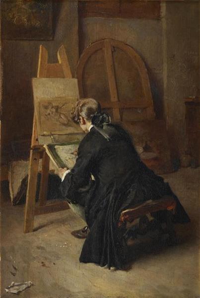 Le Dessinateur, Dit Aussi Un Homme Dessinant, Époque Louis Xv — Jean-louis Ernest Meissonier