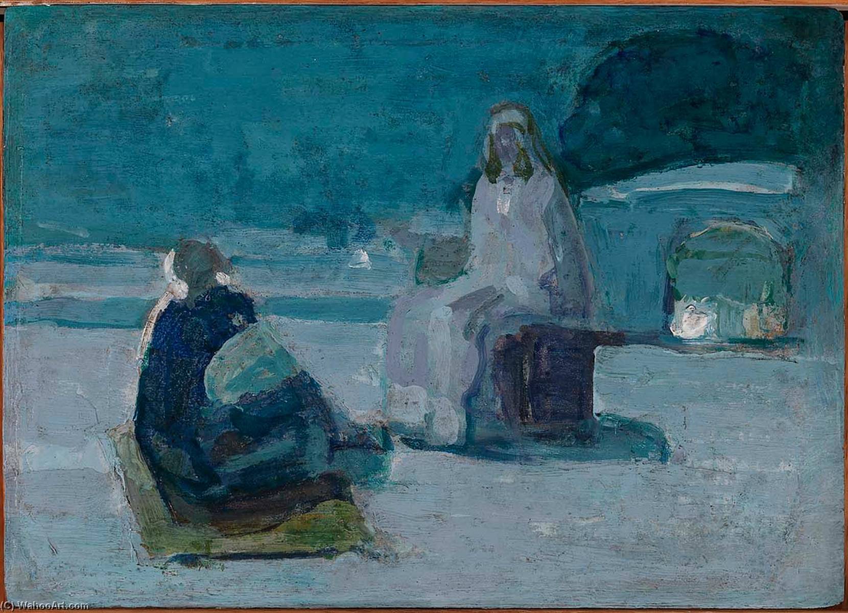 Study For Christ And Nicodemus On A Rooftop — Henry Ossawa Tanner