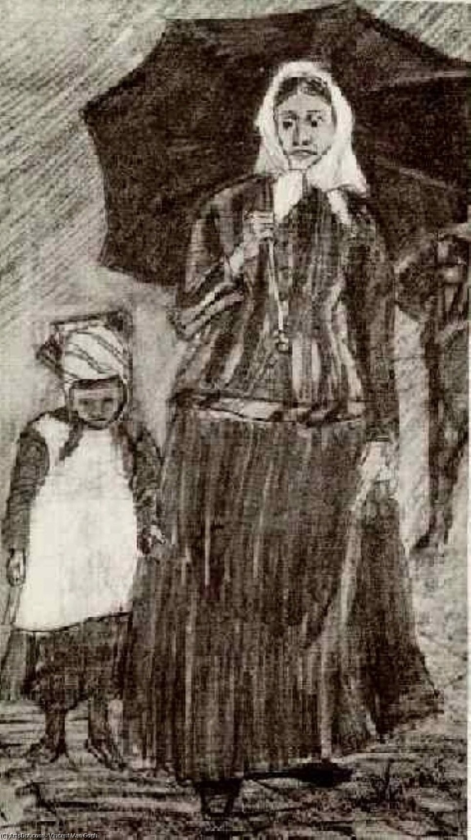Sien Unter Dem Sonnenschirm Mit Einem Mädchen — Vincent Willem Van Gogh