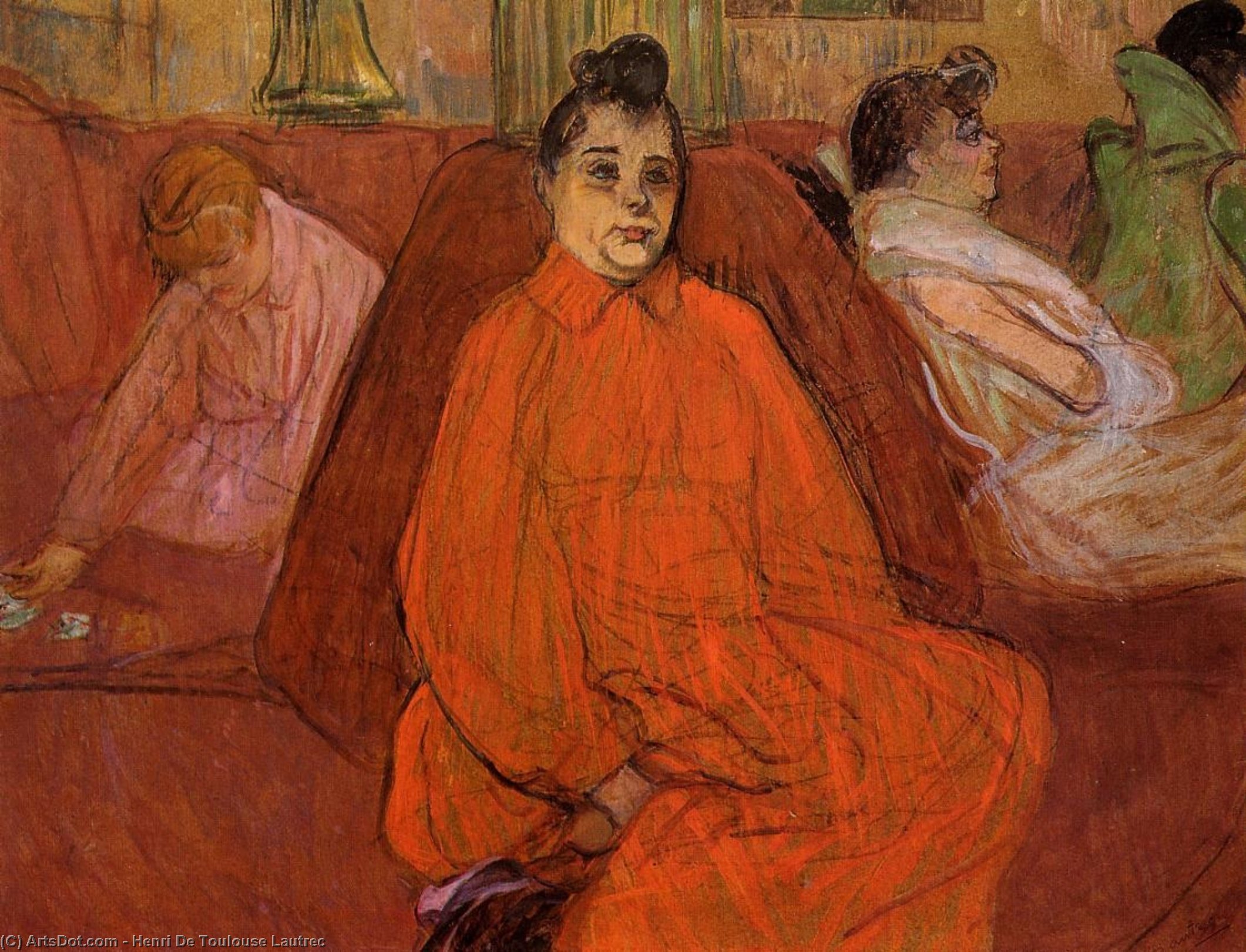 At The Salon, The Divan — Henri De Toulouse-lautrec
