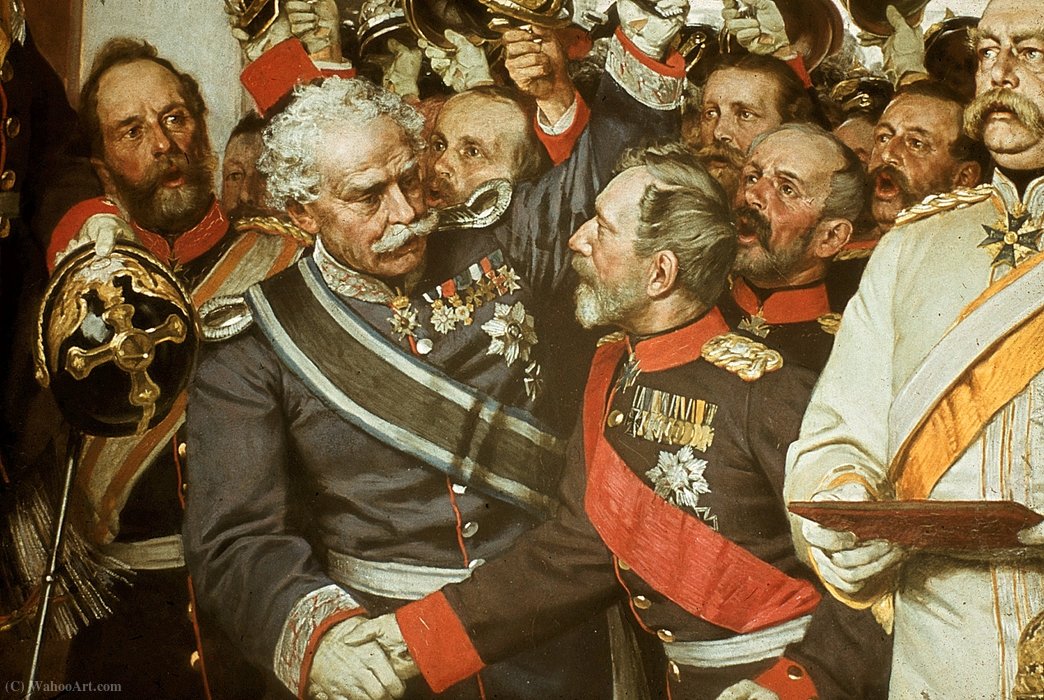 Kaiserproklamation, Zweite Fassung (1882-3-detail) — Anton Von Werner