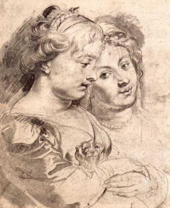 Two Young Women With A Dog — Peter Paul Rubens
