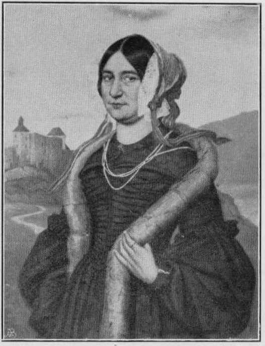 Woman Portrait (with Fur) In Front Of A Landscape — Friedrich Wasmann