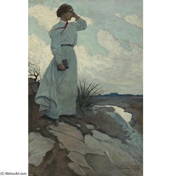 Louise Loved To Climb To The Summit On One Of The Barren Hills Flanking The River, And Stand There While The Wind Blew — N.c. Wyeth