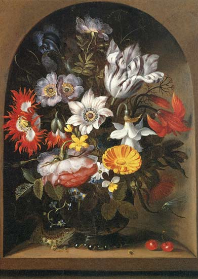 Bouquet Of Flowers In A Niche — Jacob Marrel