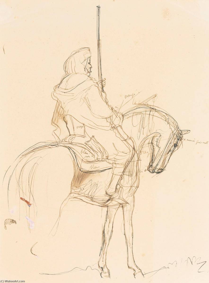 Cinq Études De Cavaliers Et De Chevaux — Edouard Léon Louis Legrand