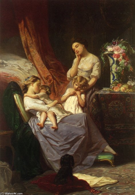 Motherly Affection — Tony Johannot (antoine Johannot)