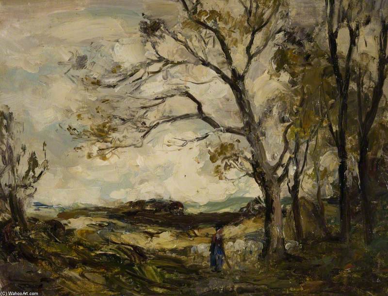 Landscape With A Figure And Sheep — William Stewart Macgeorge
